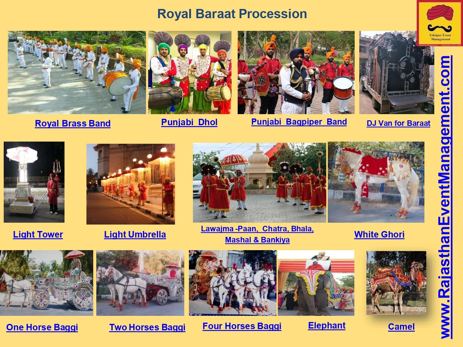 Royal Baraat Procession — Ghori, Baggi, Elephant & Brass Band